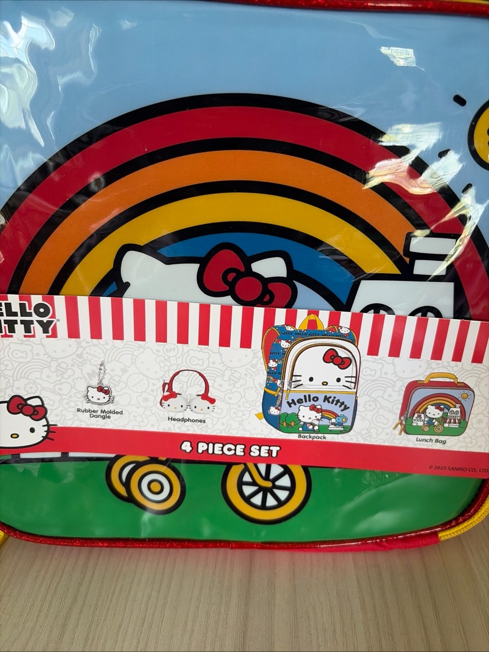 Hello Kitty New!Rainbow Backpack and Headphones - Blue, Red, Yellow, Green - Picture 2 of 7